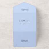 Seaside Garden Blue Hydrangea Wedding All In One Uitnodiging (Buitenkant)