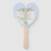 Seaside Garden Heart-Shaped Wedding Fan Programme Handwaaier (Achterkant)
