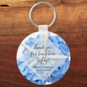 Seaside Garden Hydrangea Starfish Wedding Favor Sleutelhanger (Voorkant)