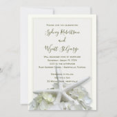 Seaside Garden Starfish Hydrangea Wedding Kaart (Voorkant)
