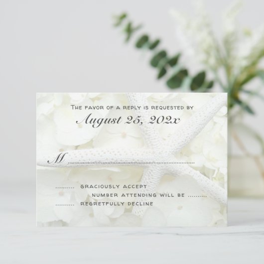 Seaside Garden Starfish Wedding RSVP Invité Count (Debout devant)