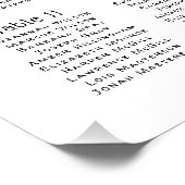 Seaside Garden Wedding Reception Sezing Chart Perfect Poster (Hoek)