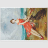  Seaside Girl en Dog Decoupage Tissuepapier (Voorkant)