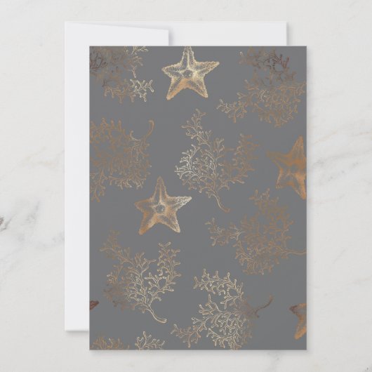 Seaside Glow Starfish Coral Weddenschap Kaart (Achterkant)