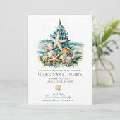 Seaside Holiday Christmas Moving Aankondiging (Staand voorkant)