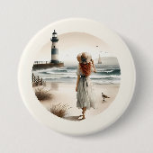 Seaside Lighthouse Stroll Button (Voorkant)