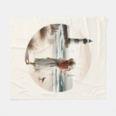 Seaside Lighthouse Stroll Fleece Deken (Voorkant (Horizontaal))