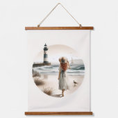 Seaside Lighthouse Stroll Hangend Wandkleed (Voorkant)