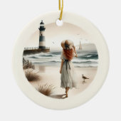 Seaside Lighthouse Stroll Keramisch Ornament (Voorkant)
