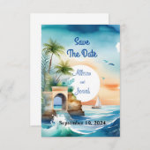 Seaside Love: Summer Beach Wedding Save the Date (Voorkant / Achterkant)