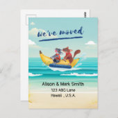 Seaside Lovers Moving Announding New House Briefkaart (Voorkant / Achterkant)