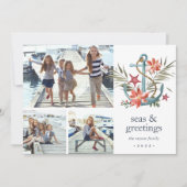Seaside | Nautical Holiday Photo Collage Kaart (Voorkant)