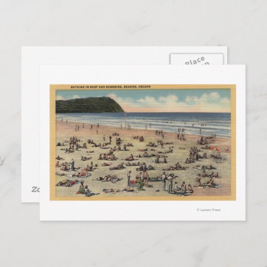 Seaside, Oregon - Bathing in Suft and Sunshine Briefkaart (Voorkant / Achterkant)