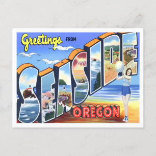 Seaside, Oregon Big Letters Briefkaart