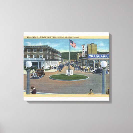 Seaside, Oregon - Broadway from Trail's End Canvas Afdruk (Voorkant)