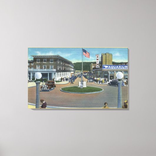 Seaside, Oregon - Broadway from Trail's End Canvas Afdruk (Voorkant)