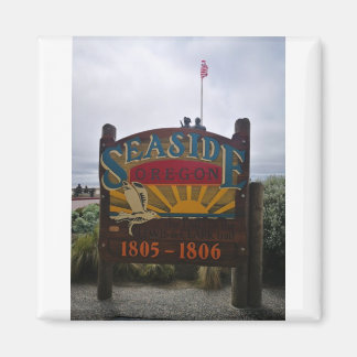 Seaside Oregon Lewis en Clark Teken op Prom Beach Magneet