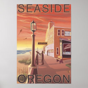 Seaside, OregonAquarium View Poster