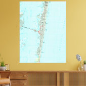 Seaside Park & NJ Shore Map (1989) Canvas Afdruk (Insitu (Woonkamer))