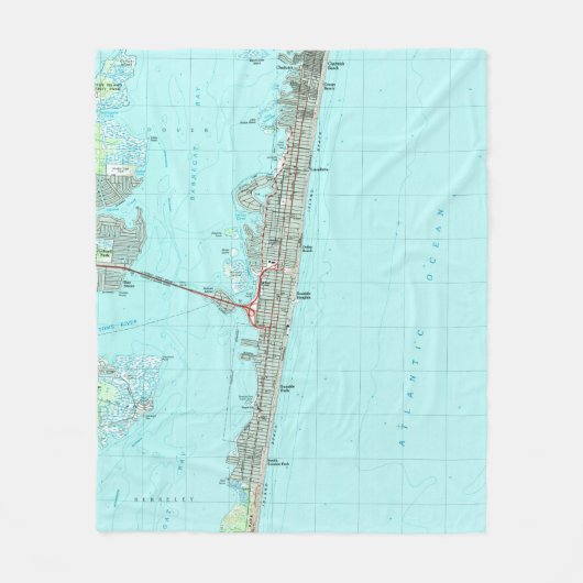 Seaside Park & NJ Shore Map (1989) Fleece Deken (Voorkant)