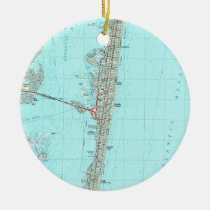 Seaside Park & NJ Shore Map (1989) Keramisch Ornament