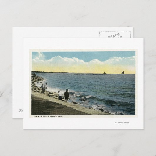 Seaside Park Uitzicht van het geluid Briefkaart (Voorkant / Achterkant)