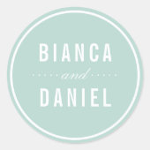 Seaside Pastels Bleek Aqua Wedding Ronde Sticker (Voorkant)