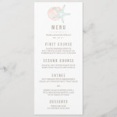 Seaside Pastels | Kustkreeft en zeeschildpad Menu (Voorkant)