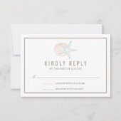 Séaside Pastels Mariage RSVP Réponse (Devant)