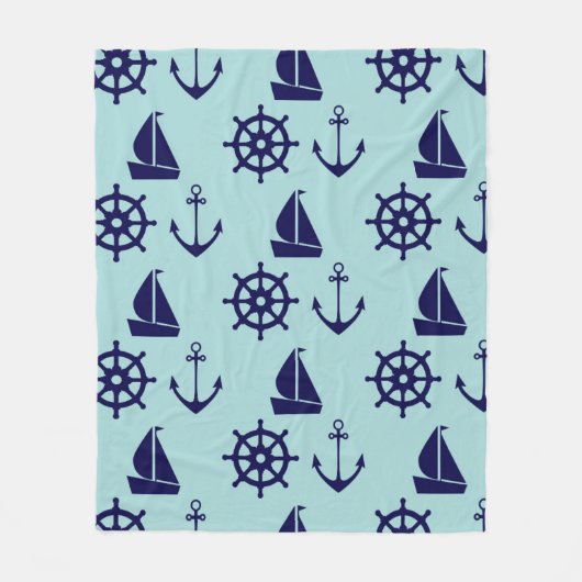 Seaside Pattern Fleece Deken (Voorkant)