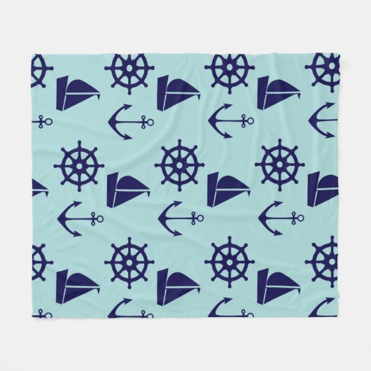 Seaside Pattern Fleece Deken (Voorkant (Horizontaal))