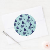 Seaside Pattern Ronde Sticker (Envelop)