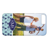 Seaside Pattern| Uw foto en monogram Case-Mate iPhone Case (Achterkant (Horizontaal))
