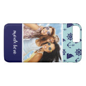 Seaside Pattern | Uw foto en naam Case-Mate iPhone Case (Achterkant (Horizontaal))