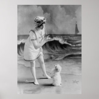 Seaside Pet Tricks, jaren 1910 Poster