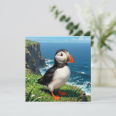 Seaside Puffin Illustration | Blank Kaart (Staand voorkant)