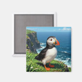 Seaside Puffin Illustration Magneet (Voorkant / Achterkant)