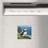 Seaside Puffin Illustration Magneet (Insitu (Vaatwasser))