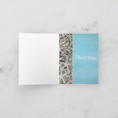 Seaside romance zeeschelp strand bruiloft ontwerp bedankkaart (Binnen)