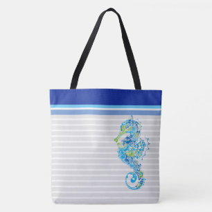 Seaside Seahorse Large Canvas tas