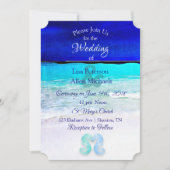 Seaside Seahorses Blue Beach Invitations de mariag (Devant)