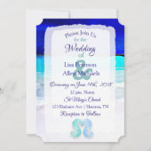 Seaside Seahorses Blue Beach Invitations de mariag (Devant)