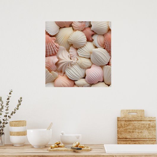 Seaside Seashells Art Poster (Keuken)
