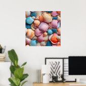 Seaside Seashells Art Poster (Thuiskantoor)
