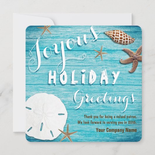 Seaside Seashells Coastal Business Holiday Save The Date (Voorkant)