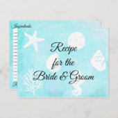 Seaside Seashells Recept voor de bruid bruiloft Briefkaart (Voorkant / Achterkant)