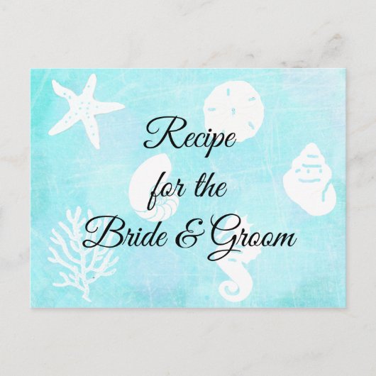 Seaside Seashells Recept voor de bruid bruiloft Briefkaart (Voorkant)