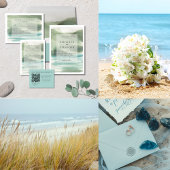 Seaside Serenity Blue Green Cream Bedankkaart