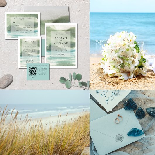 Seaside Serenity Blue Green Cream Kaart