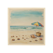 Seaside Serenity: Waterverf Beach Bliss